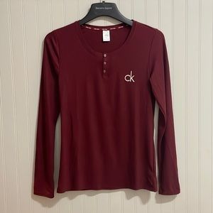 Calvin Klein long sleeve ribbed knit sleepwear shirt size small
